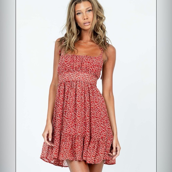 Princess Polly Bonnie Mini Dress- Maroon - Picture 2 of 2